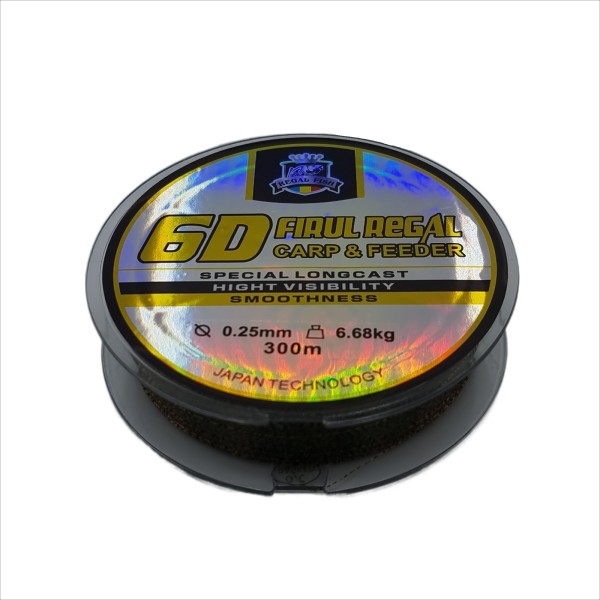 Monofilament fishing line, Regal Fish, 6D, 300 m, diameter 0.25 mm, 6.68 kg, camouflage color